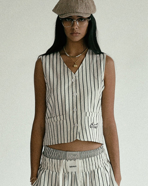 Badblood  AJ Vest - White/Stripe