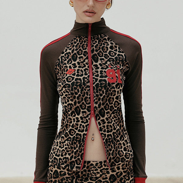 Badblood Jersey Track Top - Leopard