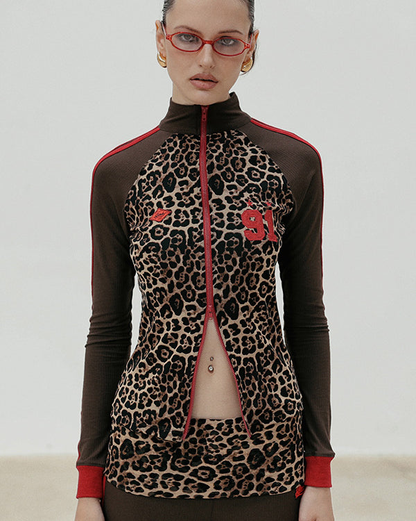 Badblood Jersey Track Top - Leopard