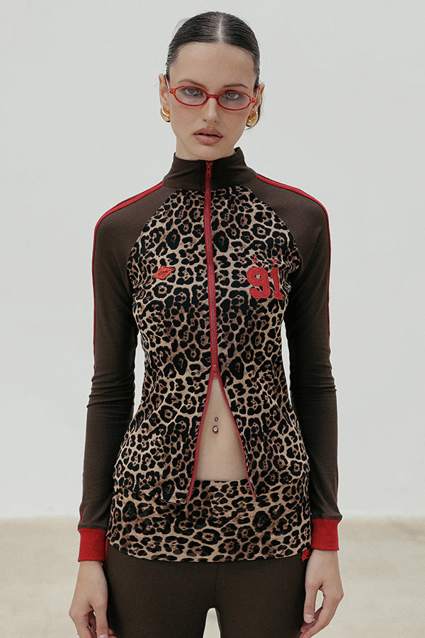 Badblood Jersey Track Top - Leopard