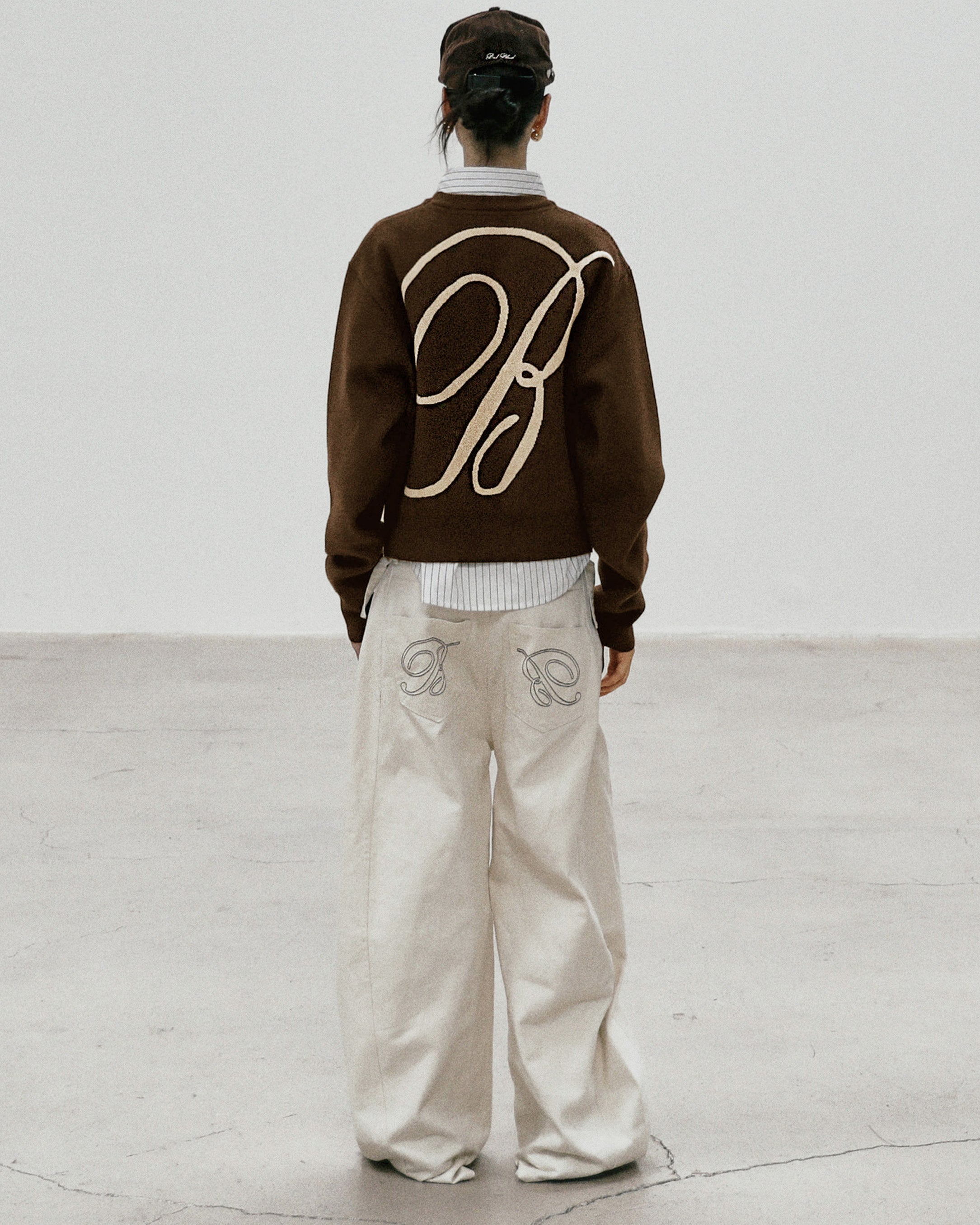 Badblood Classic Big Logo Crewneck Sweater - Brown