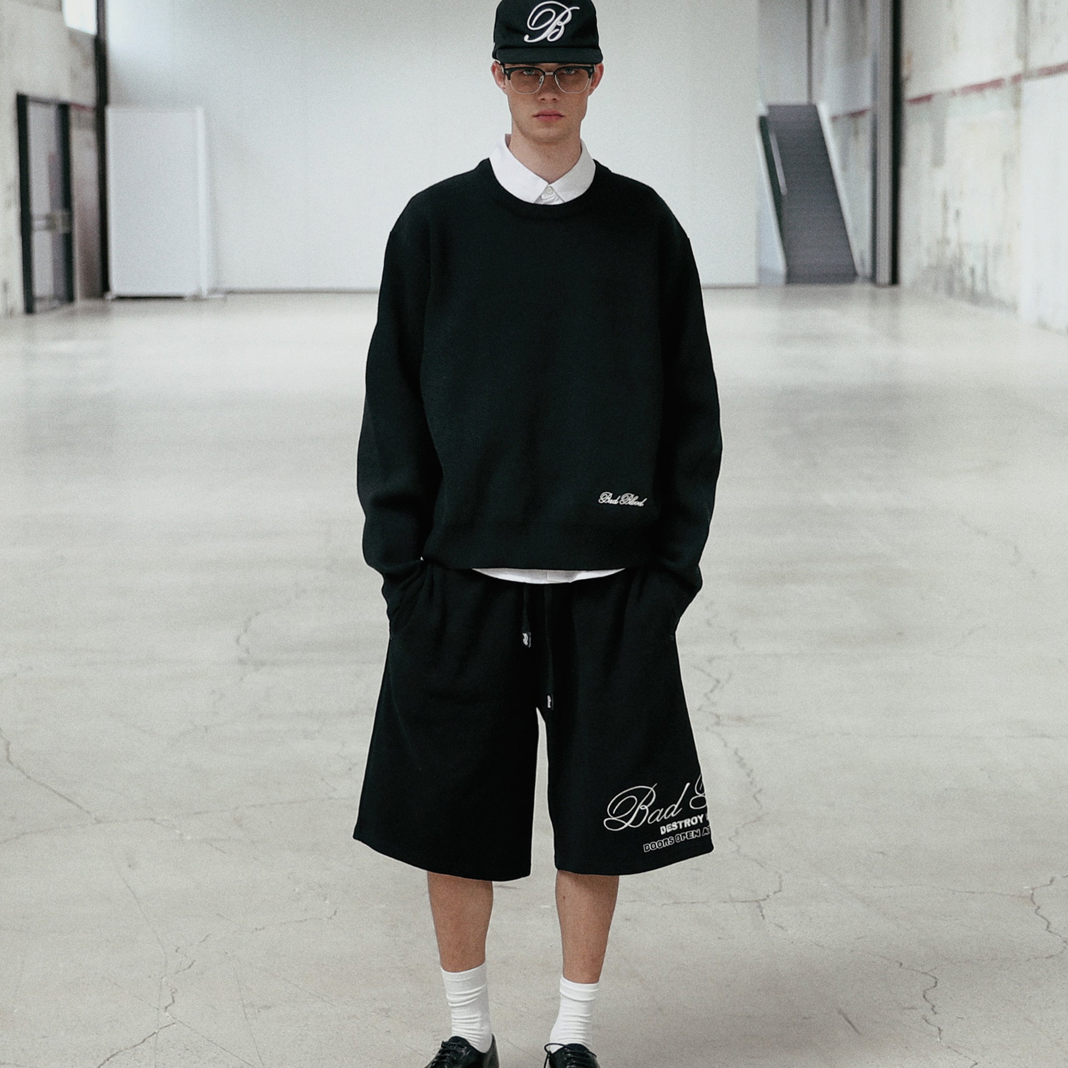 Badblood Classic Big Logo Crewneck Sweater - Black