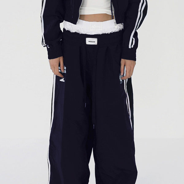 Badblood ADS Vintage Nylon Track Pants - Navy