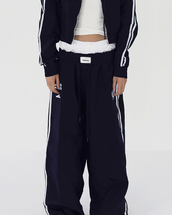 Badblood ADS Vintage Nylon Track Pants - Navy