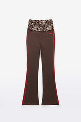 Badblood Fold over bootcut pants – leopard