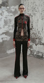 Badblood Fold over bootcut pants – leopard