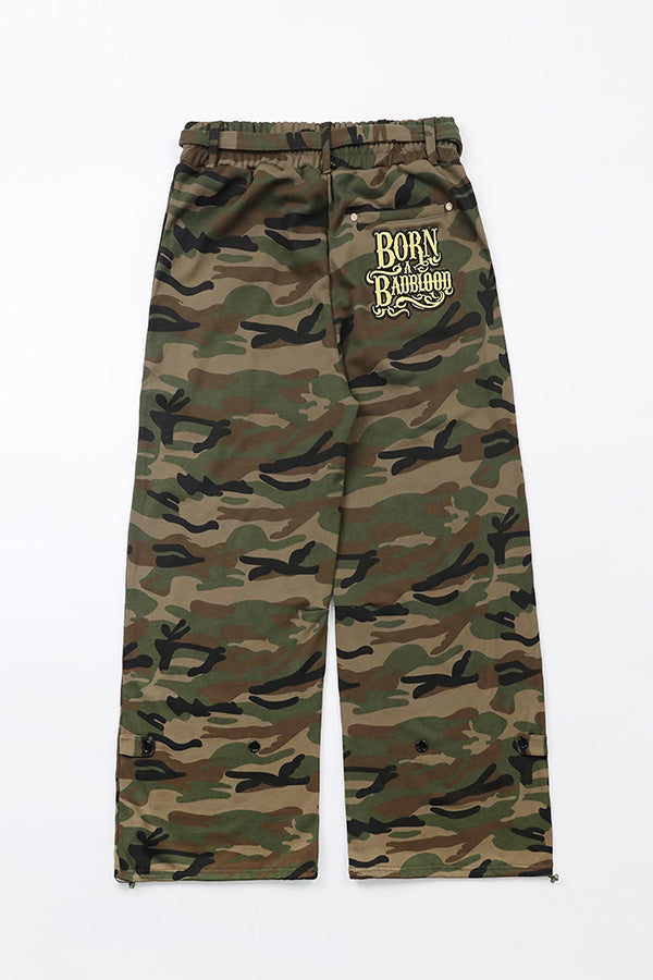 Badblood Camo 2 Way Curved Jogger Trousers - Military