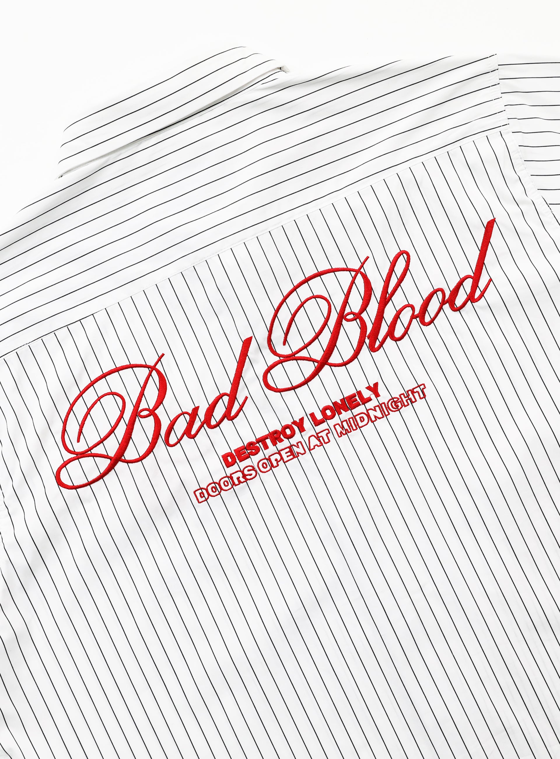 Badblood Classic Logo Short Sleeve Shirt - White/Stripes