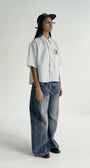 Badblood Classic Logo Short Sleeve Shirt Blue/Stripes