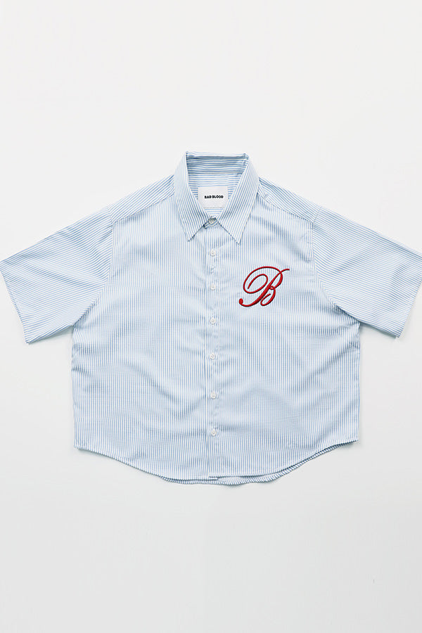 Badblood Classic Logo Short Sleeve Shirt Blue/Stripes