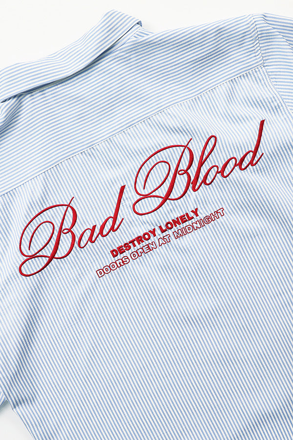 Badblood Classic Logo Short Sleeve Shirt Blue/Stripes