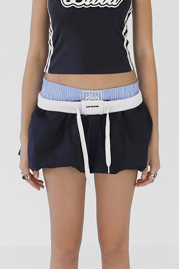 Badblood Billy Balloon Mini Skirt - Navy
