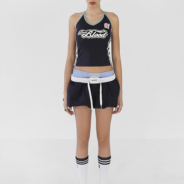 Badblood Billy Balloon Mini Skirt - Navy