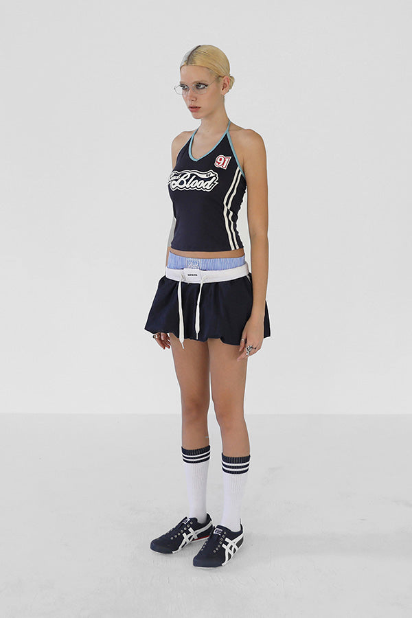 Badblood Billy Balloon Mini Skirt - Navy