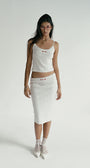 Badblood Classic Logo Pointel Midi Skirt - White