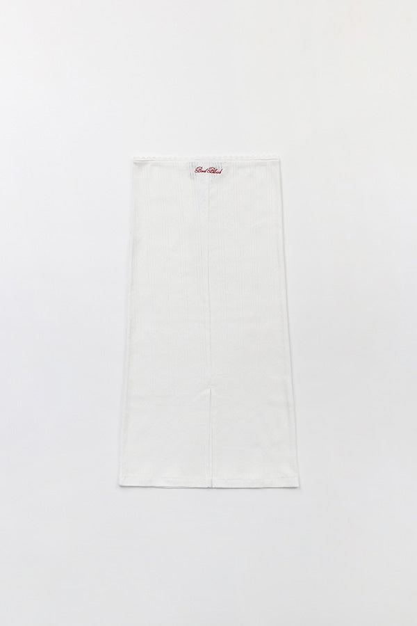 Badblood Classic Logo Pointel Midi Skirt - White