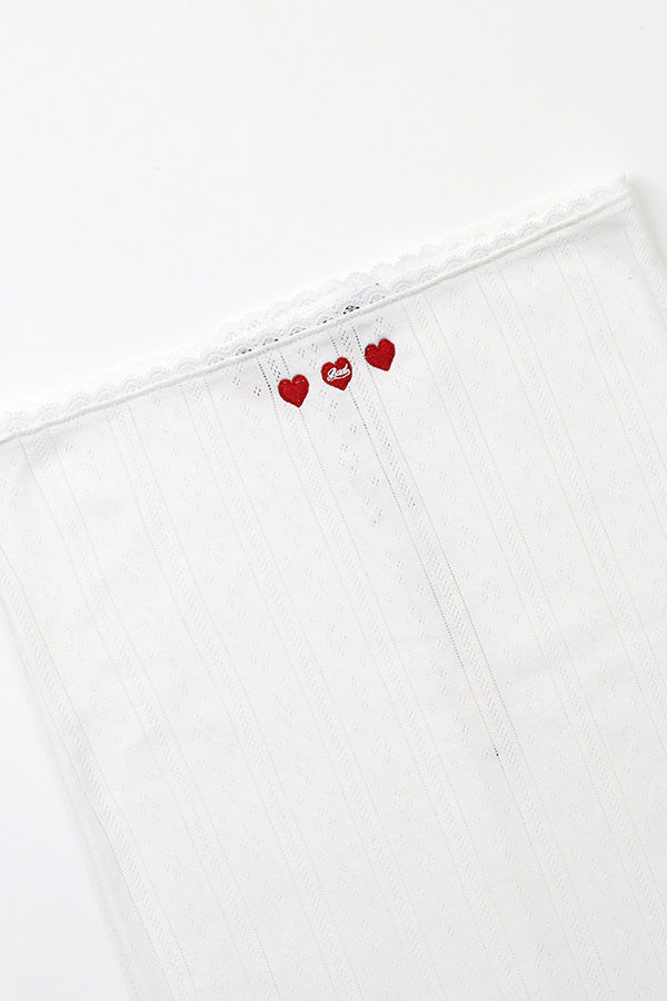 Badblood Classic Logo Pointel Midi Skirt - White