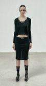 Badblood Classic Logo Pointel Midi Skirt - Black