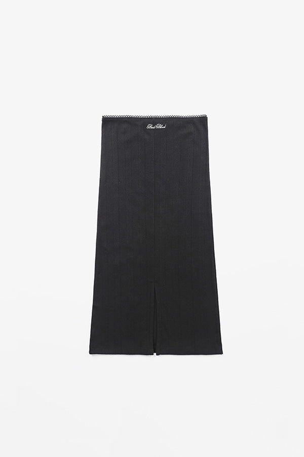 Badblood Classic Logo Pointel Midi Skirt - Black