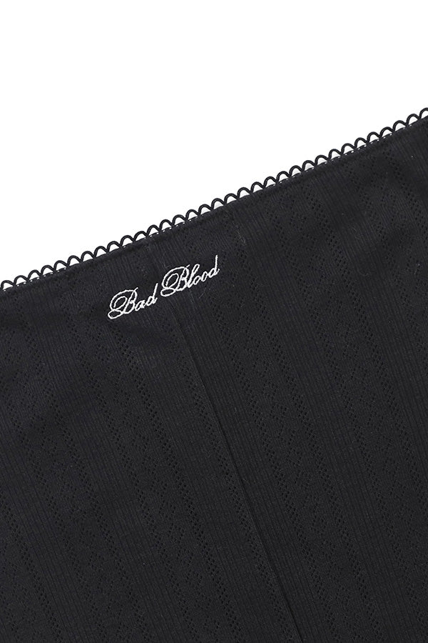 Badblood Classic Logo Pointel Midi Skirt - Black