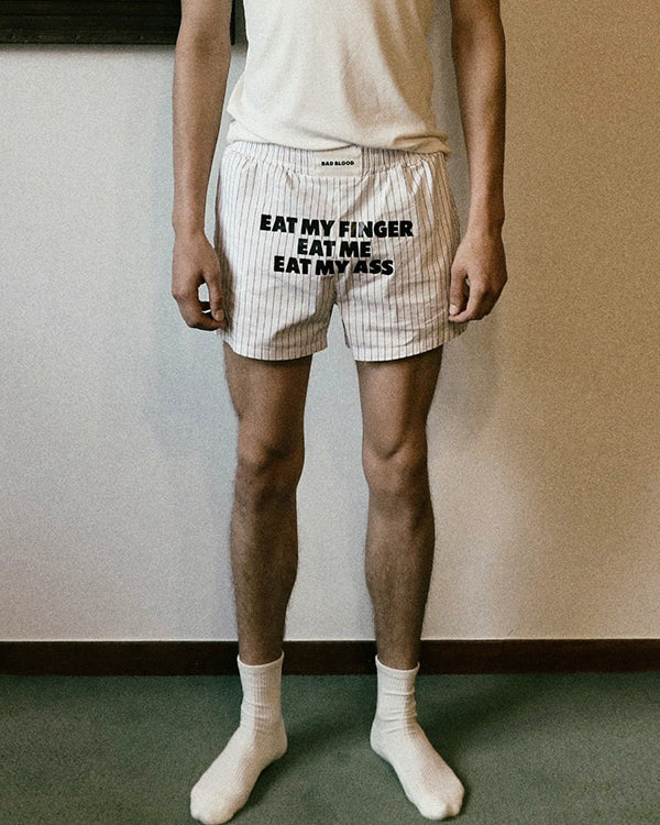 Badblood EMF Boxer Shorts White/Stripes