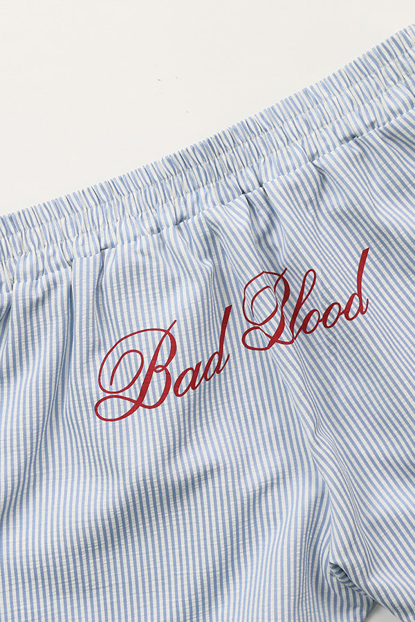 Badblood Classic Logo Boxer Shorts Blue/Stripes