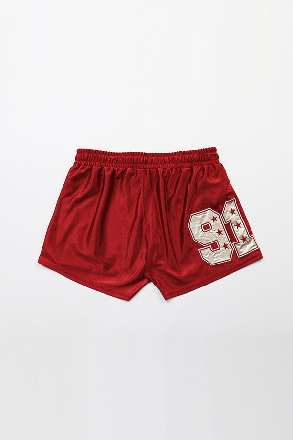 Badblood 91 Football Shorts Red