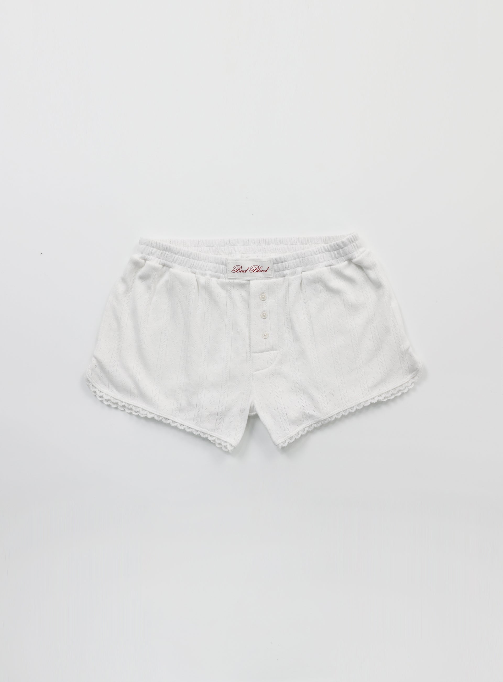 Badblood Classic Logo Pointel Micro Boxer Shorts - White