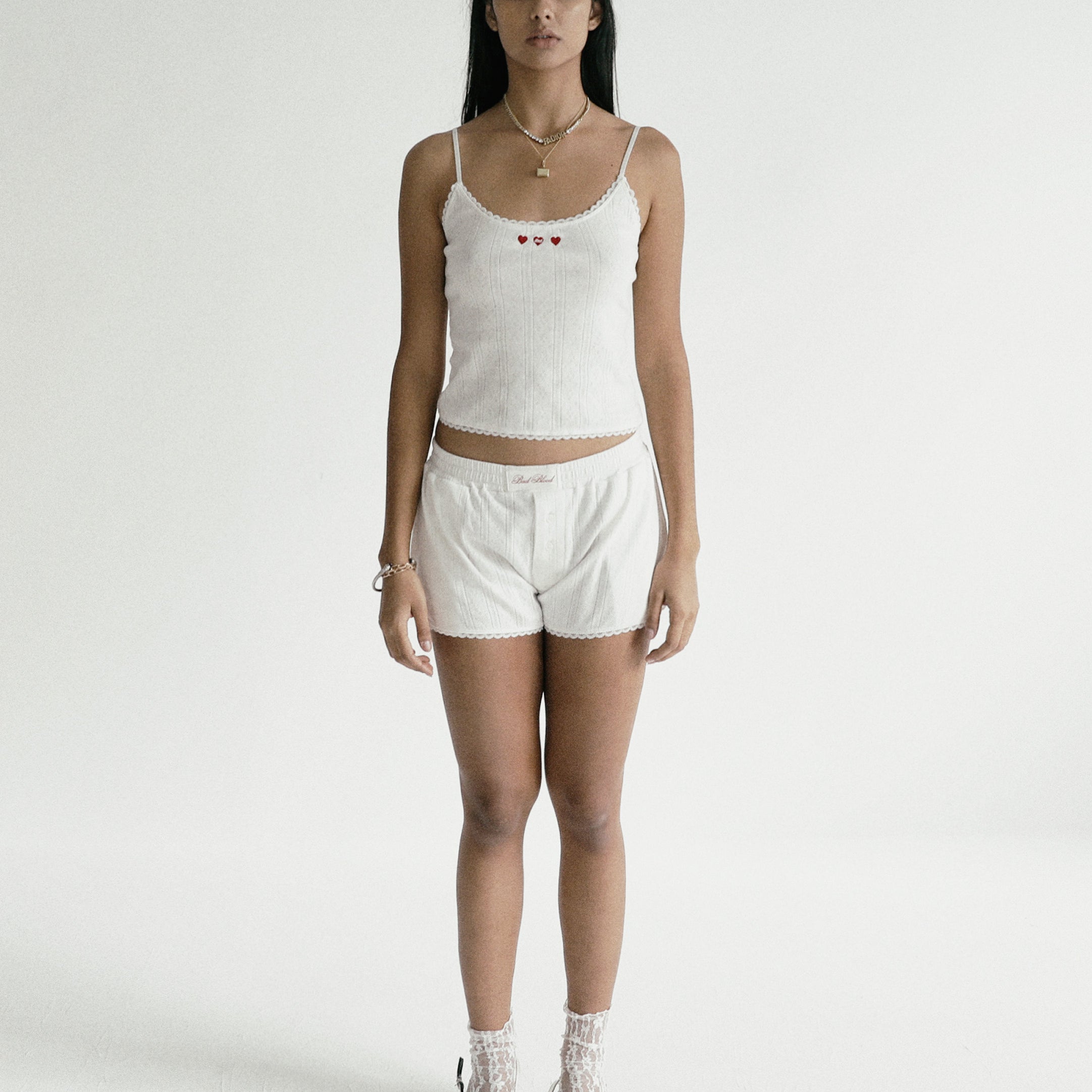 Badblood Classic Logo Pointel Micro Boxer Shorts - White