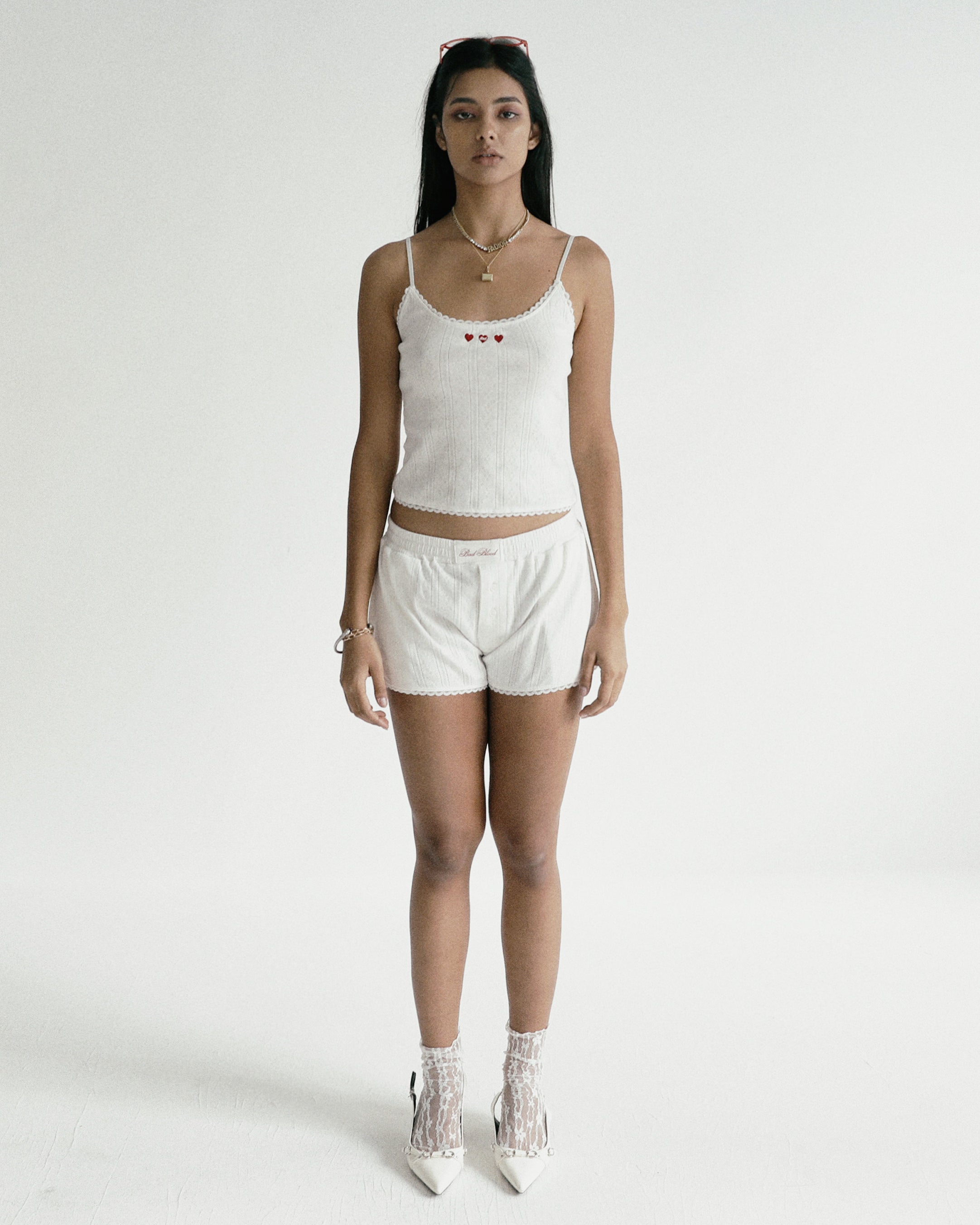 Badblood Classic Logo Pointel Micro Boxer Shorts - White