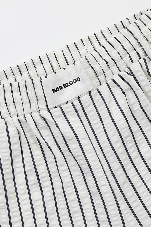 Badblood  AJ Easy Bermuda Pants White/Stripes