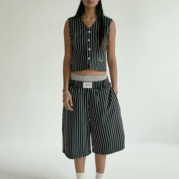 Badblood  AJ Easy Bermuda Pants Black/Stripe