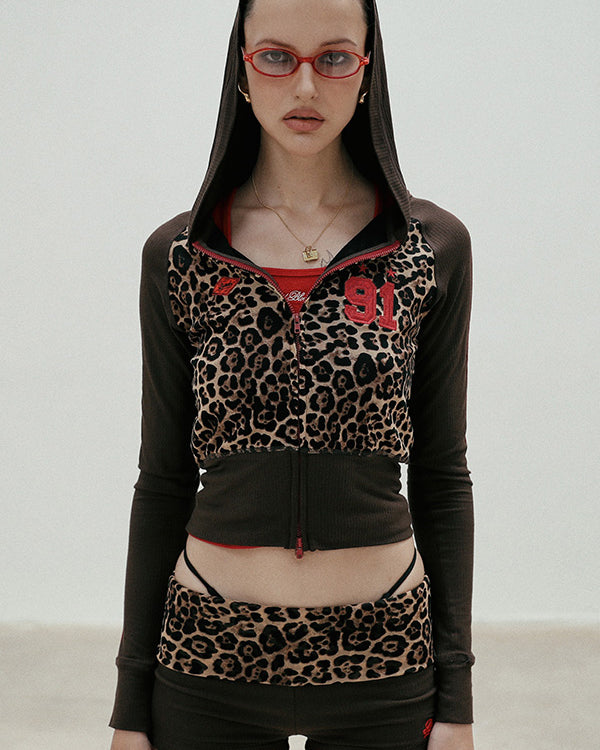 Badblood Fold Over Boy Shorts - Leopard