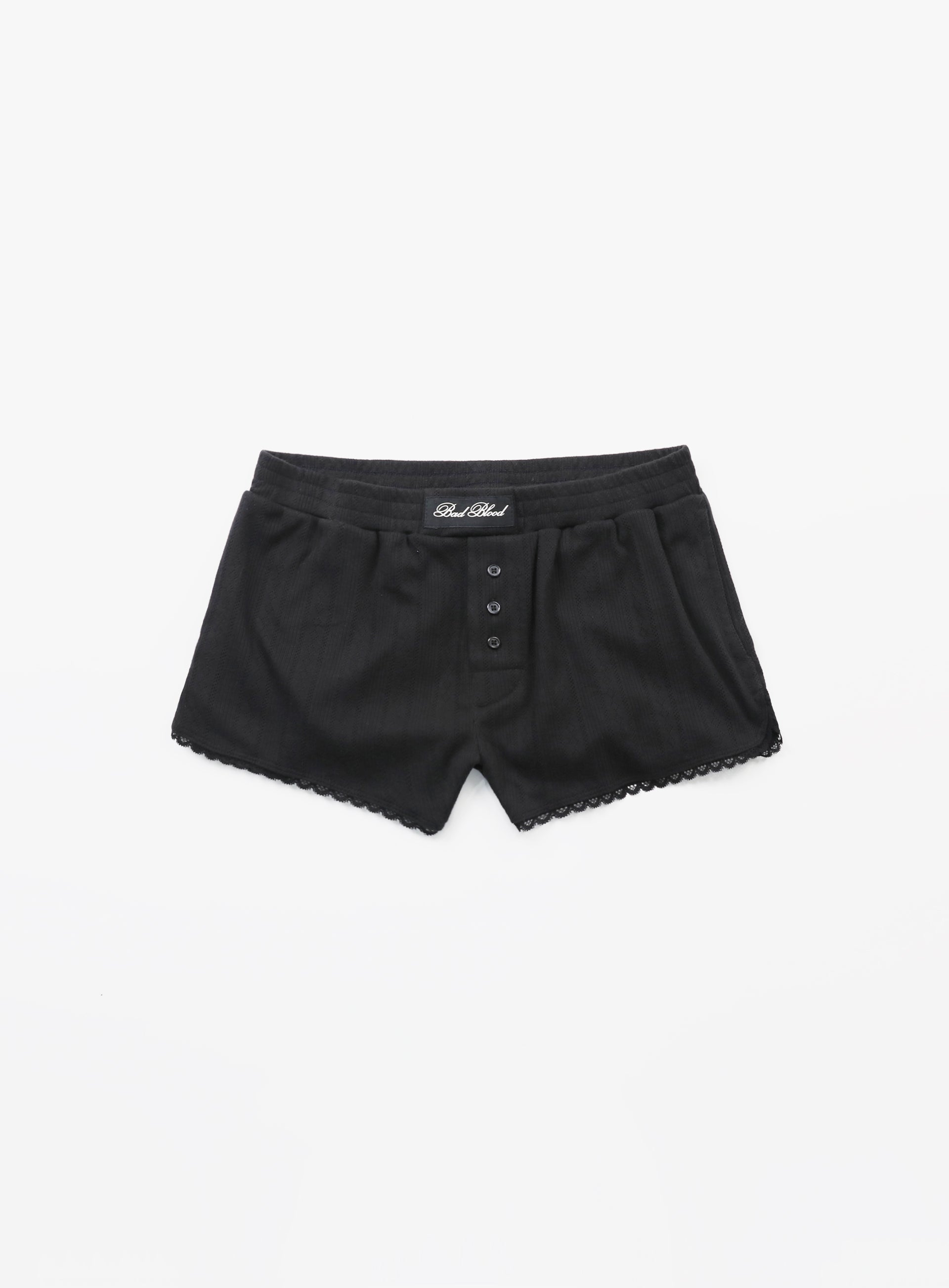 Badblood Classic Logo Pointel Micro Boxer Shorts - Black