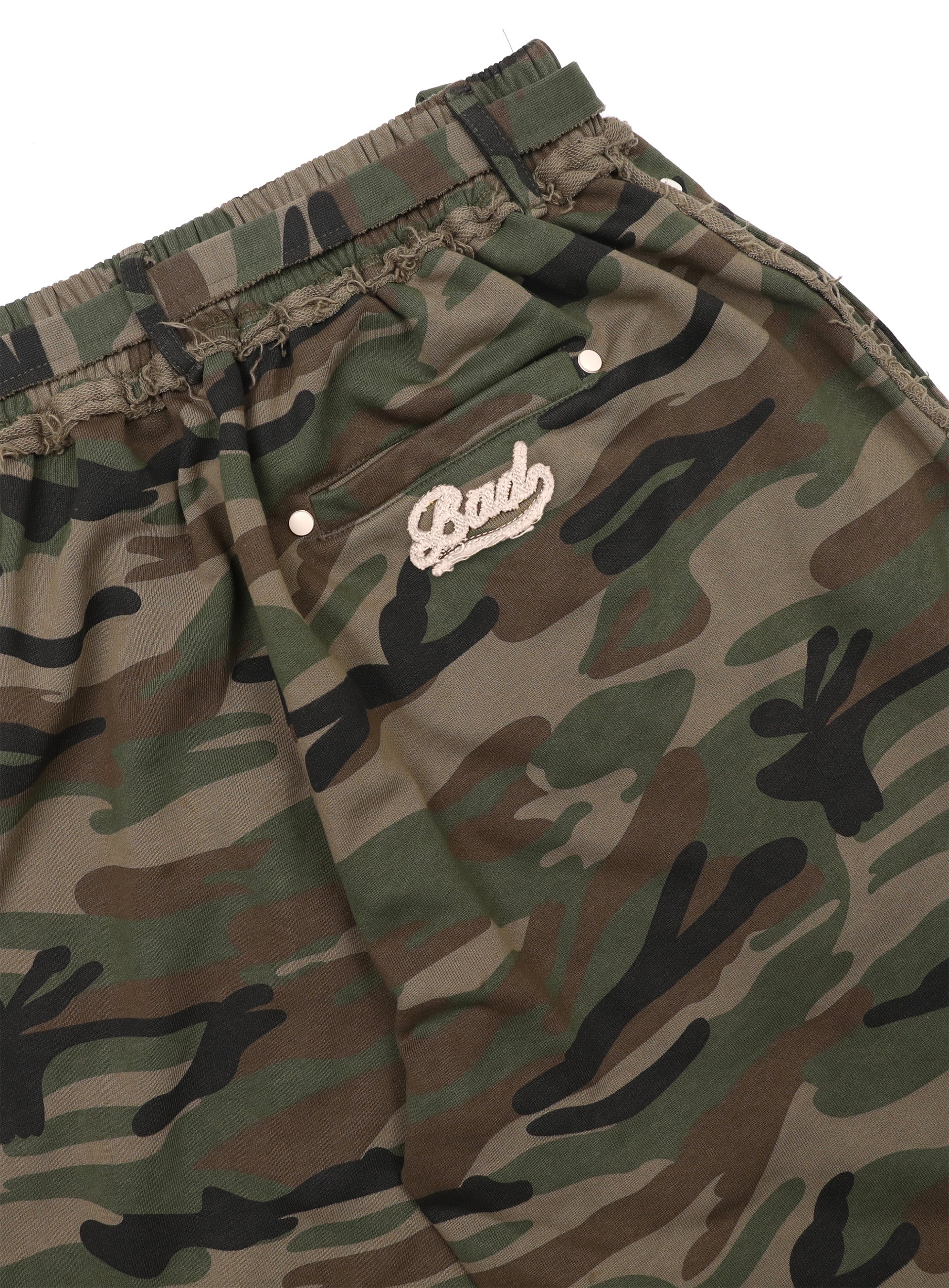 Badblood Raw Edge Bermuda Pants - Camo