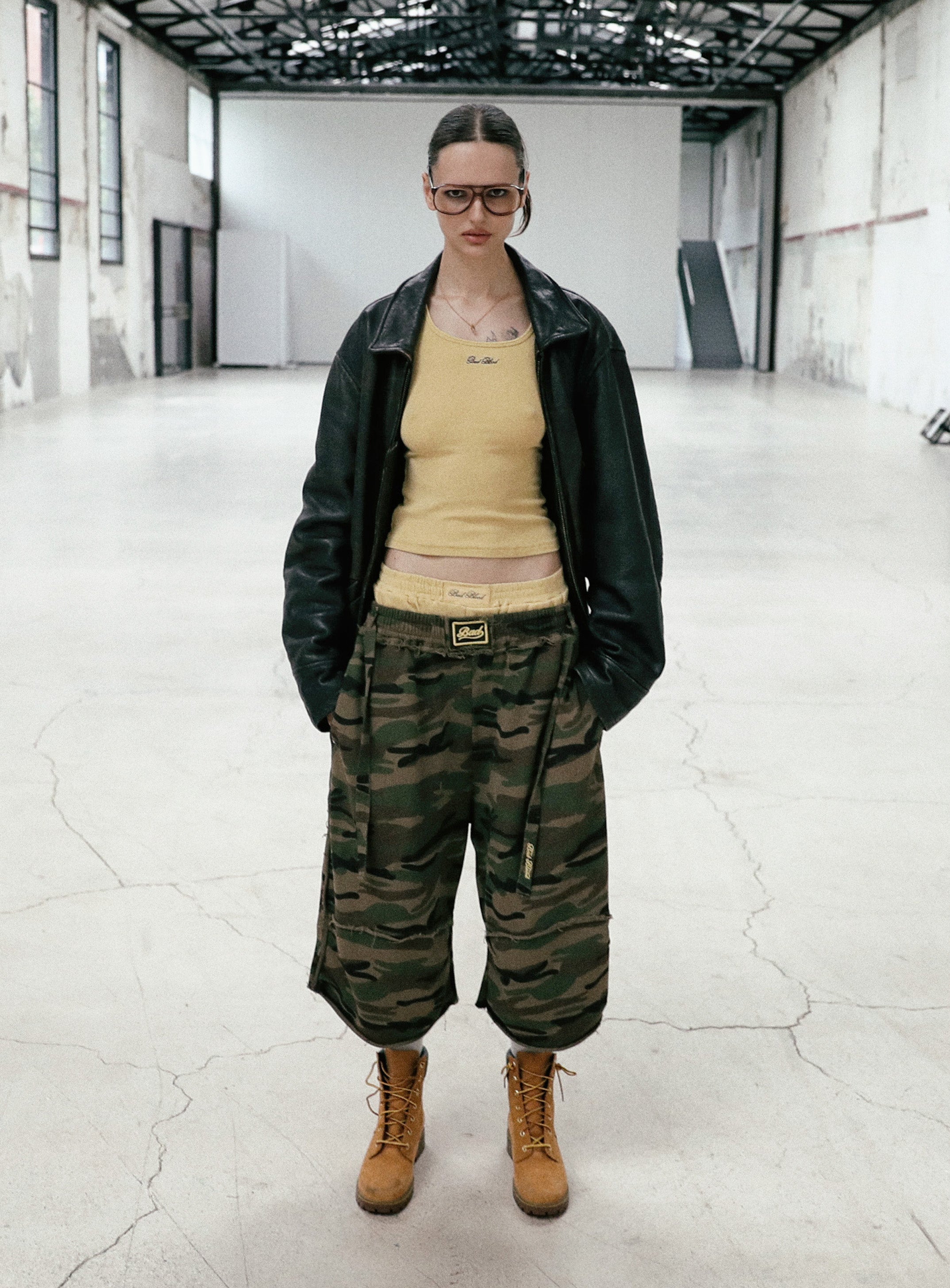 Badblood Raw Edge Bermuda Pants - Camo