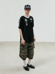 Badblood Raw Edge Bermuda Pants - Camo