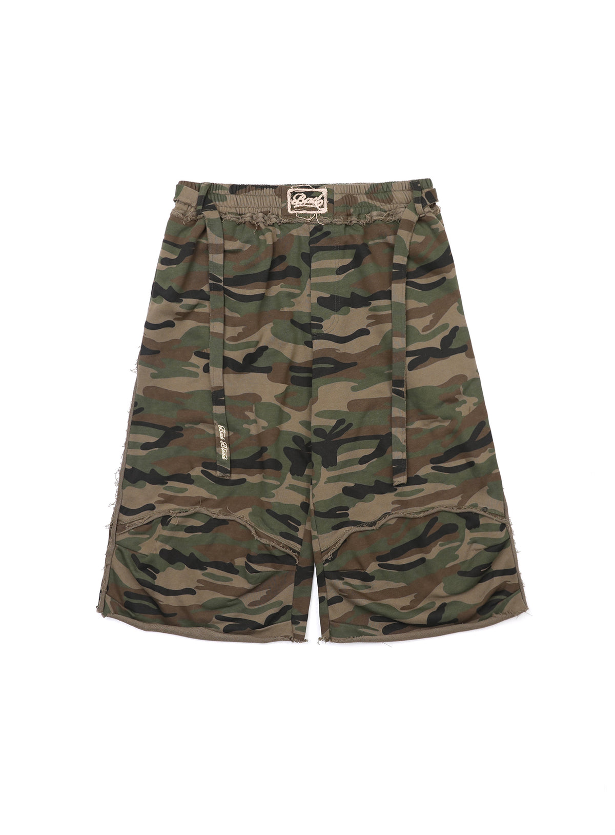 Badblood Raw Edge Bermuda Pants - Camo