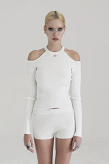 Badblood Cut-out Knit Long Sleeves White