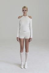 Badblood Cut-out Knit Long Sleeves White