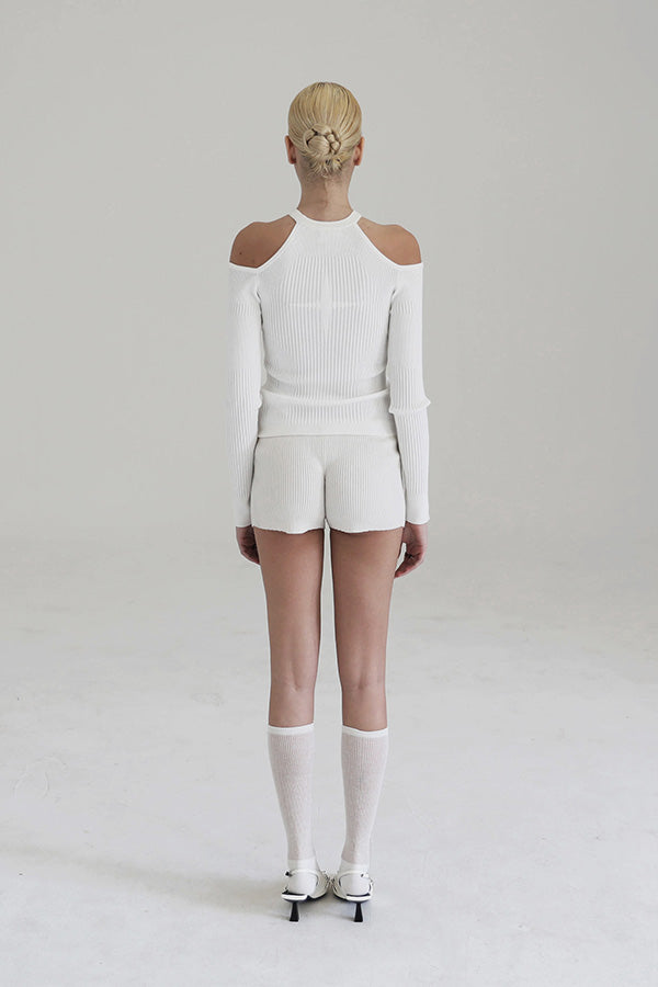 Badblood Cut-out Knit Long Sleeves White