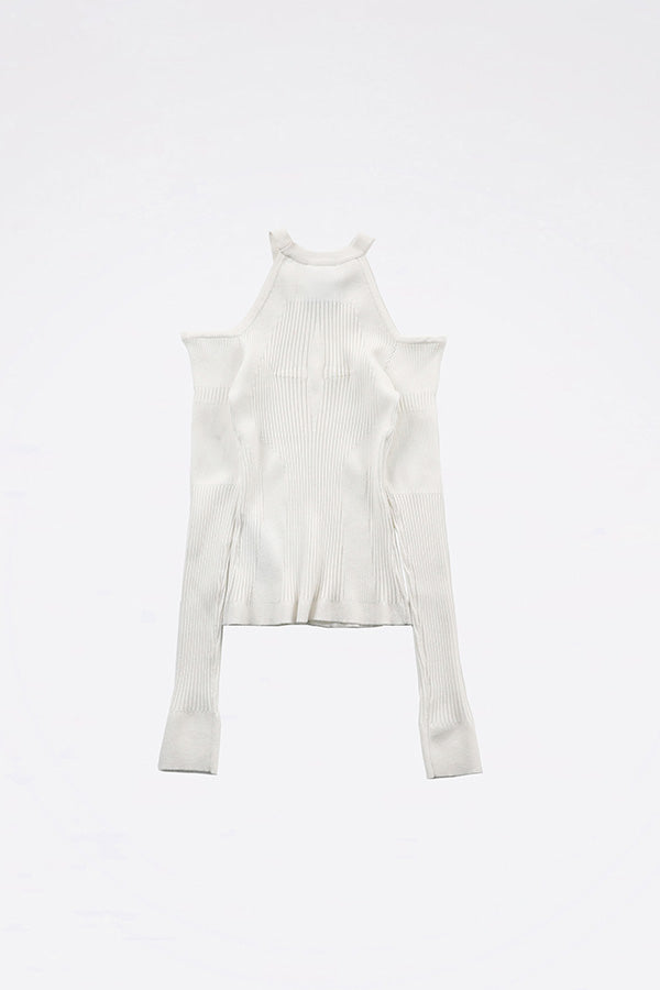 Badblood Cut-out Knit Long Sleeves White