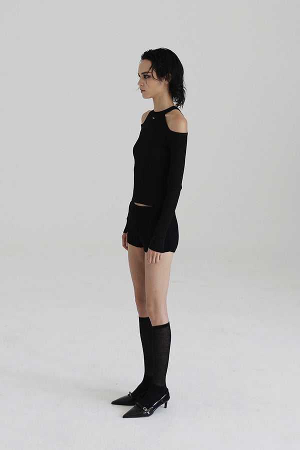 Badblood Cut-out Knit Long Sleeve Black