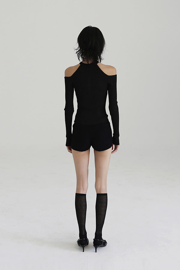 Badblood Cut-out Knit Long Sleeve Black