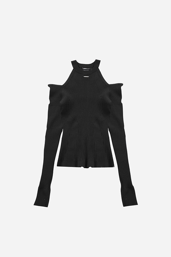 Badblood Cut-out Knit Long Sleeve Black