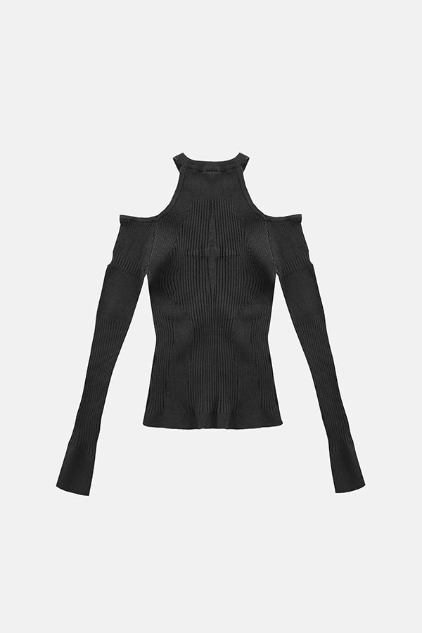 Badblood Cut-out Knit Long Sleeve Black