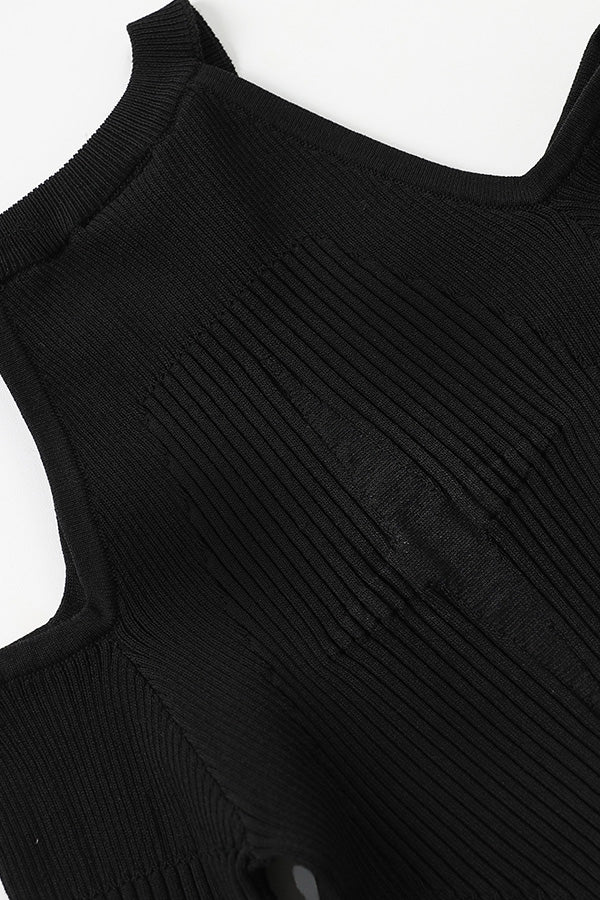 Badblood Cut-out Knit Long Sleeve Black