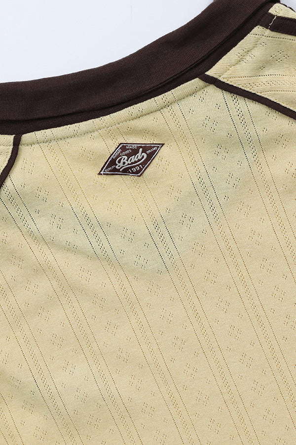 Badblood Pointelle Soccer Shirt Brown