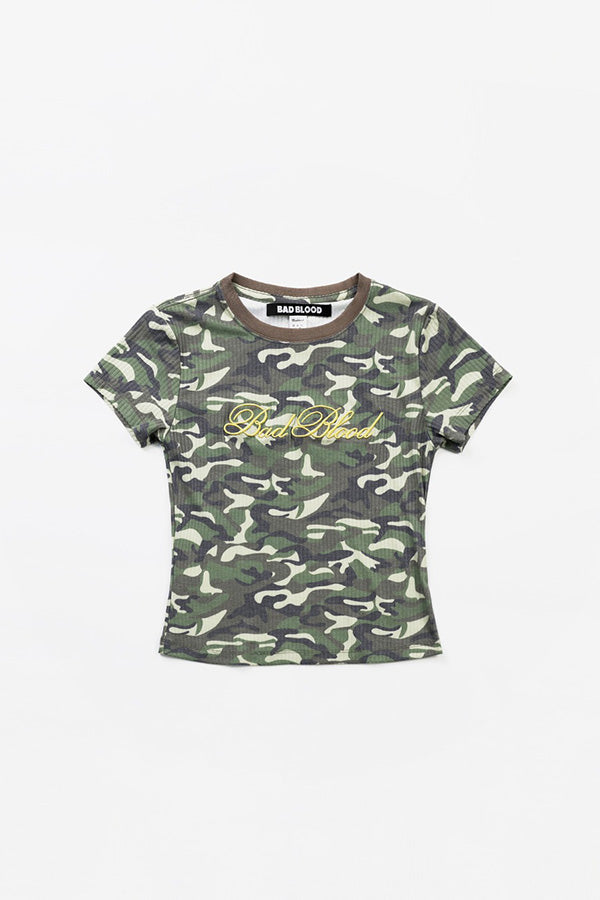 Badblood Camo short sleeve slim fit - military