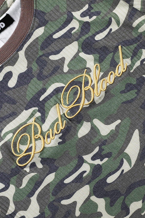 Badblood Camo short sleeve slim fit - military